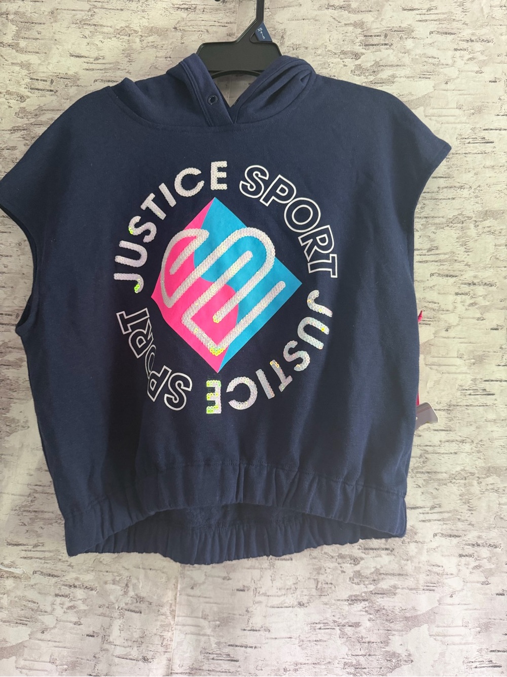 Justice Navy Blue Girls' Hoodie Sweatshirt 12/14